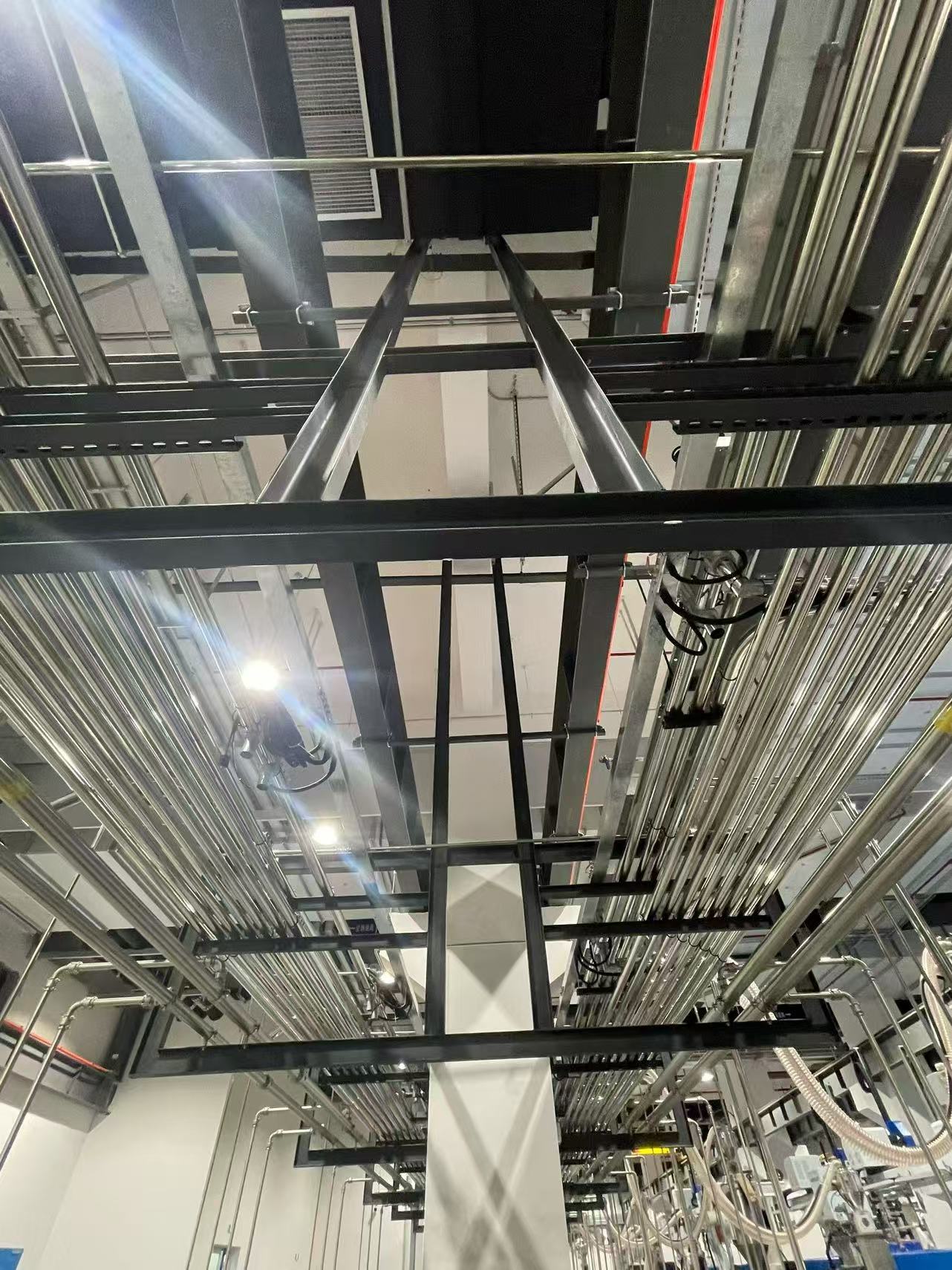 Overhead structural support and utility distribution installation